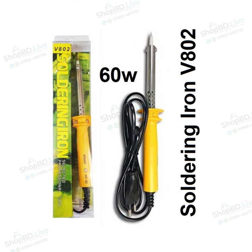 Soldering Iron V802 60w Soldering Tools Kit Iron Electric v.802-60W - Yellow Tatal V802 Soldering Iron 60W AC 220V Tatal Iron 60W Constant Temperature 60W Soldering Iron Tools Electric Rework Station_img_0