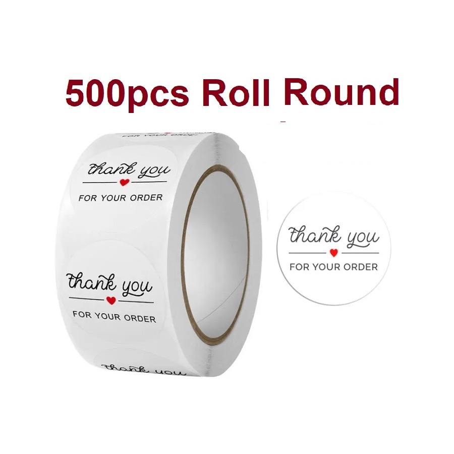 Thank You Stickers 500pcs/Roll Thank You for Your Order Stickers 2.5cm/1.0in Round DlY Decor Label Perfect For Small Business Gift Seal Labels 25mm 500 Post/Roll Wholesale_img_0