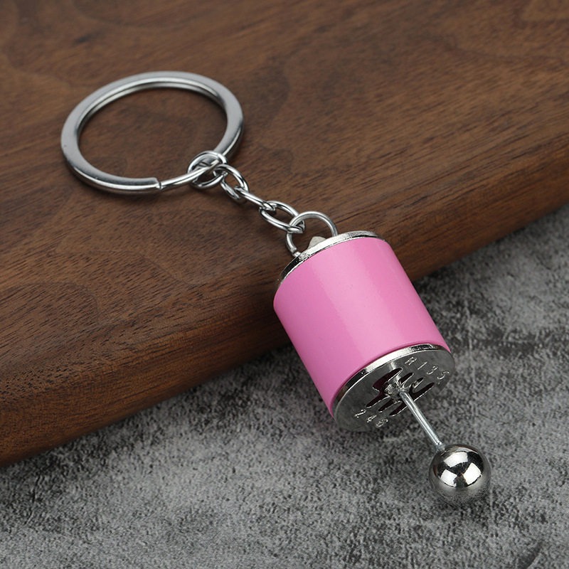 Creative Gear Keychain Car Manual Model Small Gift Gear Decompression Toy Manufacturer Functional Metal Key Ring Unique Gift for Car Bike Lovers Black Red Blue Silver Gold Pink Light pink Green Light blue_img_1