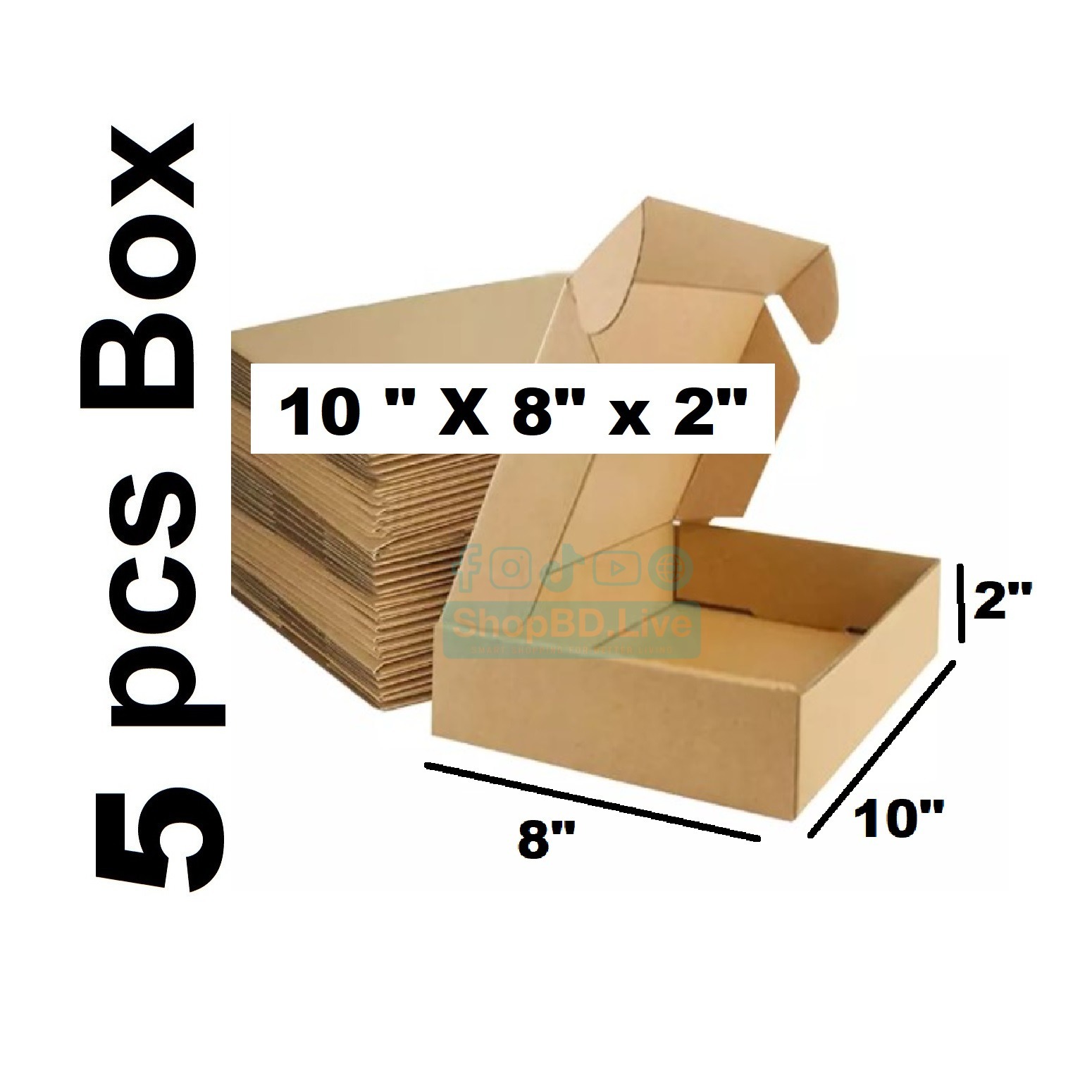 5 Pcs Die Cut Folding Type Courier Box 10 x 8 x 2 Inch | Brown Small Mini Mailer Packaging Shipping Box Boxes E-commerce Packaging Business Parcel Box 10" x 8"x 2" Gift Birthday Wedding Book Literature Product Small Carton 10x8x2 in box 1082 Packaging Material_img_0
