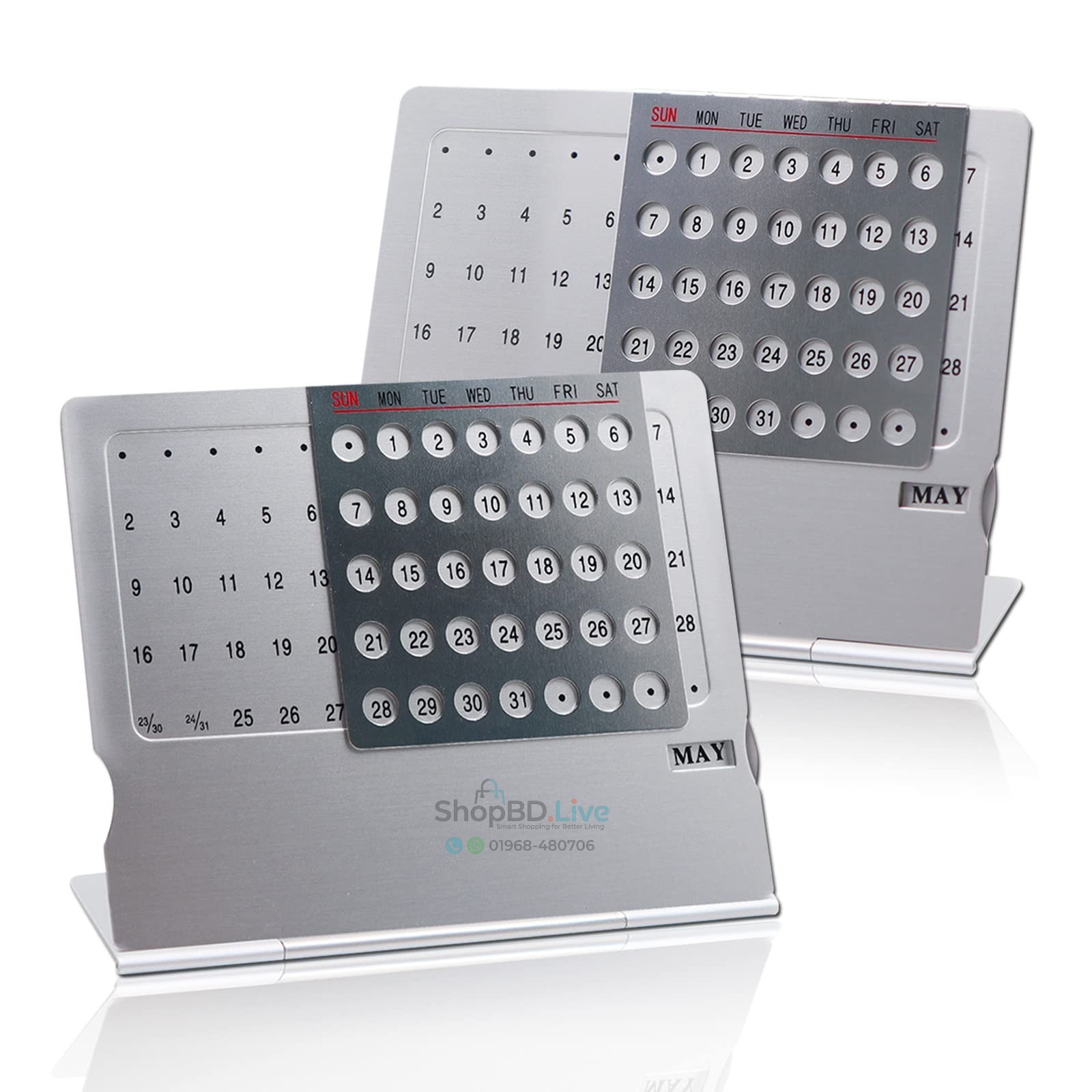 Unique 100 Year Calendar - Creative Ultra Thin Aluminum Alloy Perpetual Desk Calendar 100 Year Office Table Decor | Price in BD Wholesale