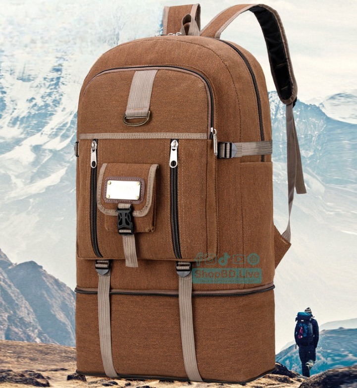 Large Capacity Canvas Travel Backpack Hiking Camping Rucksack 56-75L | Price in BD_img_0
