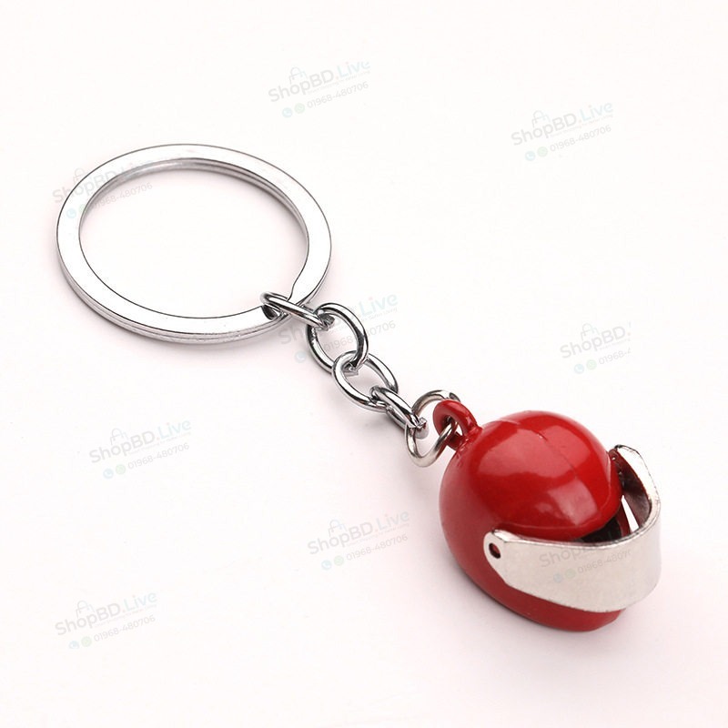Helmet Creative Metal Keychain Car Keychain Functional Metal Keychain Key Ring - Red Blue Black Silver Golden | Unique Gift For Car Bike Lovers_img_3