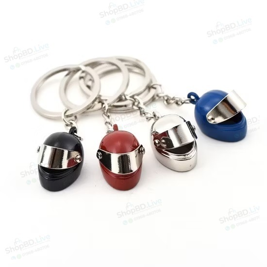Helmet Creative Metal Keychain Car Keychain Functional Metal Keychain Key Ring - Red Blue Black Silver Golden | Unique Gift For Car Bike Lovers_img_0