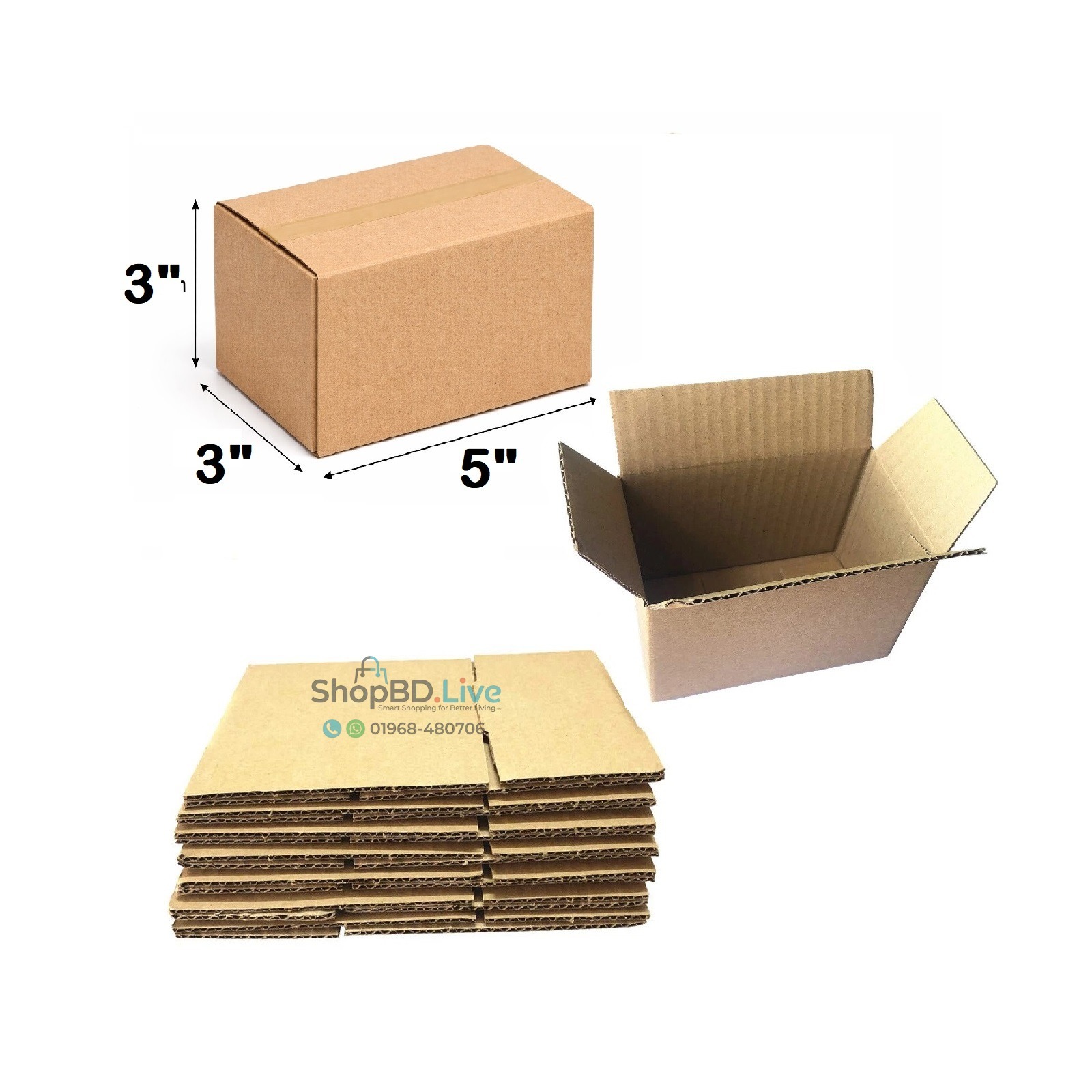 5 Pcs Parcel Carton Box 5 x 3 x 3 Inch | Small Mini Packaging Shipping Box for E-commerce & Courier Small Cardboard Shipping Box Mailers 5x3x3 Inch Inch Brown 533 box Packaging Material_img_0