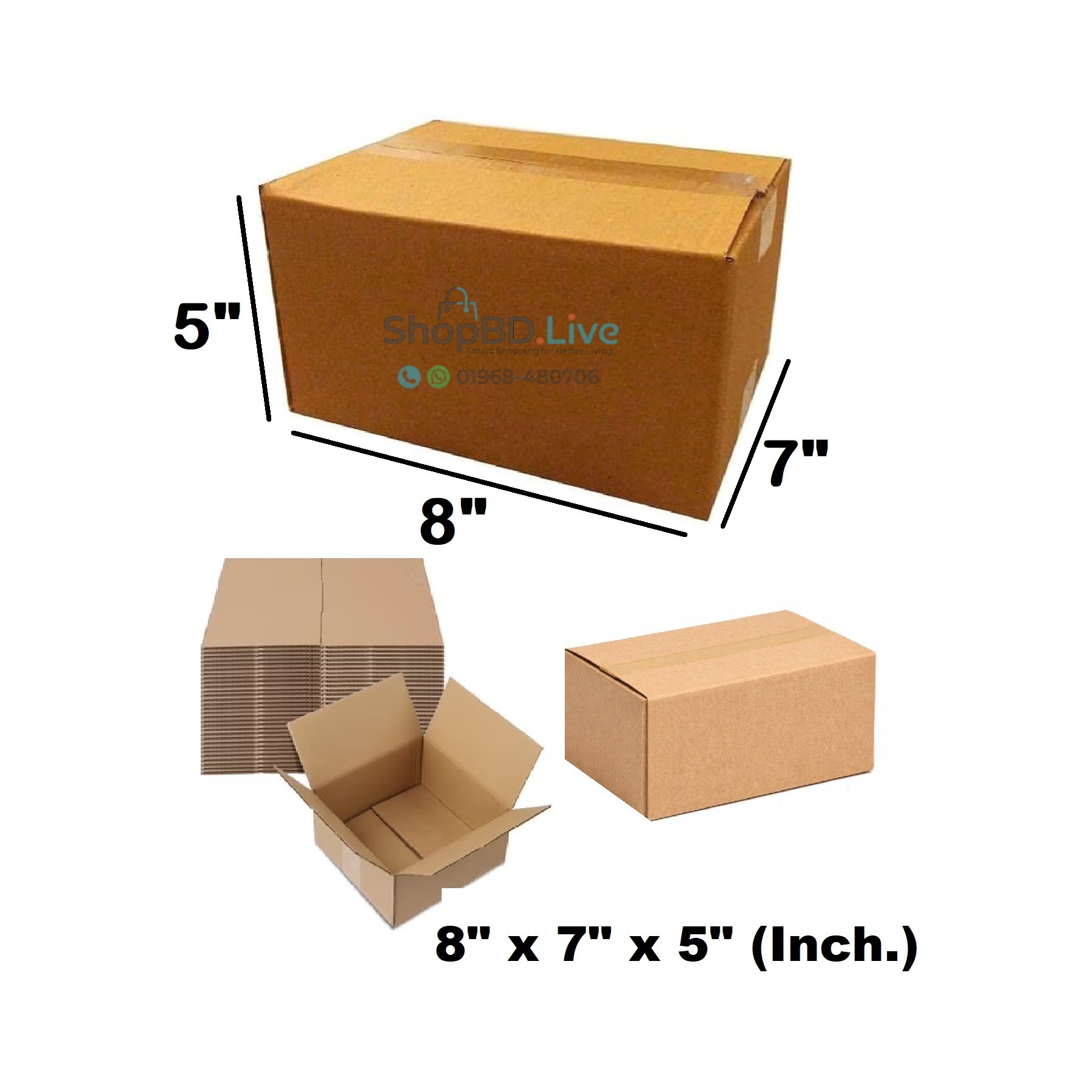 Parcel Carton Box 8 x 7 x 5 Inch | Small Mini Packaging Shipping Box for E-commerce Courier Small Cardboard Shipping Box Mailers 8x7x5 Inch Brown 875 Inch box Packaging Material_img_0
