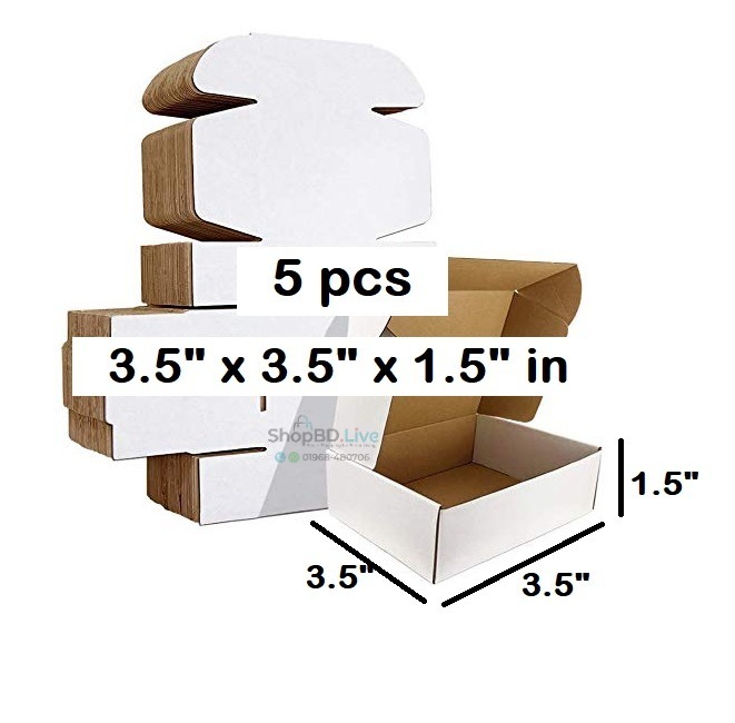 5 Pcs White Die Cut Folding Type Courier Box 3.5 x 3.5 x 1.5 Inch | White Self Lock Box Small Mini Mailer Shipping Box Boxes E-Commerce Packaging Business Parcel 3.5" X 3.5" X 1.5" Gift Birthday Wedding Book Literature Product Carton 3.5x3.5x1.5 In Box 3.5 3.5 1.5 Packaging Material_img_0