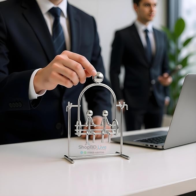 Double Swing Iron Man Balancing ornaments fun decompression Toys Festival gifts MagicTech Steel Tumbler Kinetic Art Decompressive Science Psychology Home Office Desk Decor_img_1