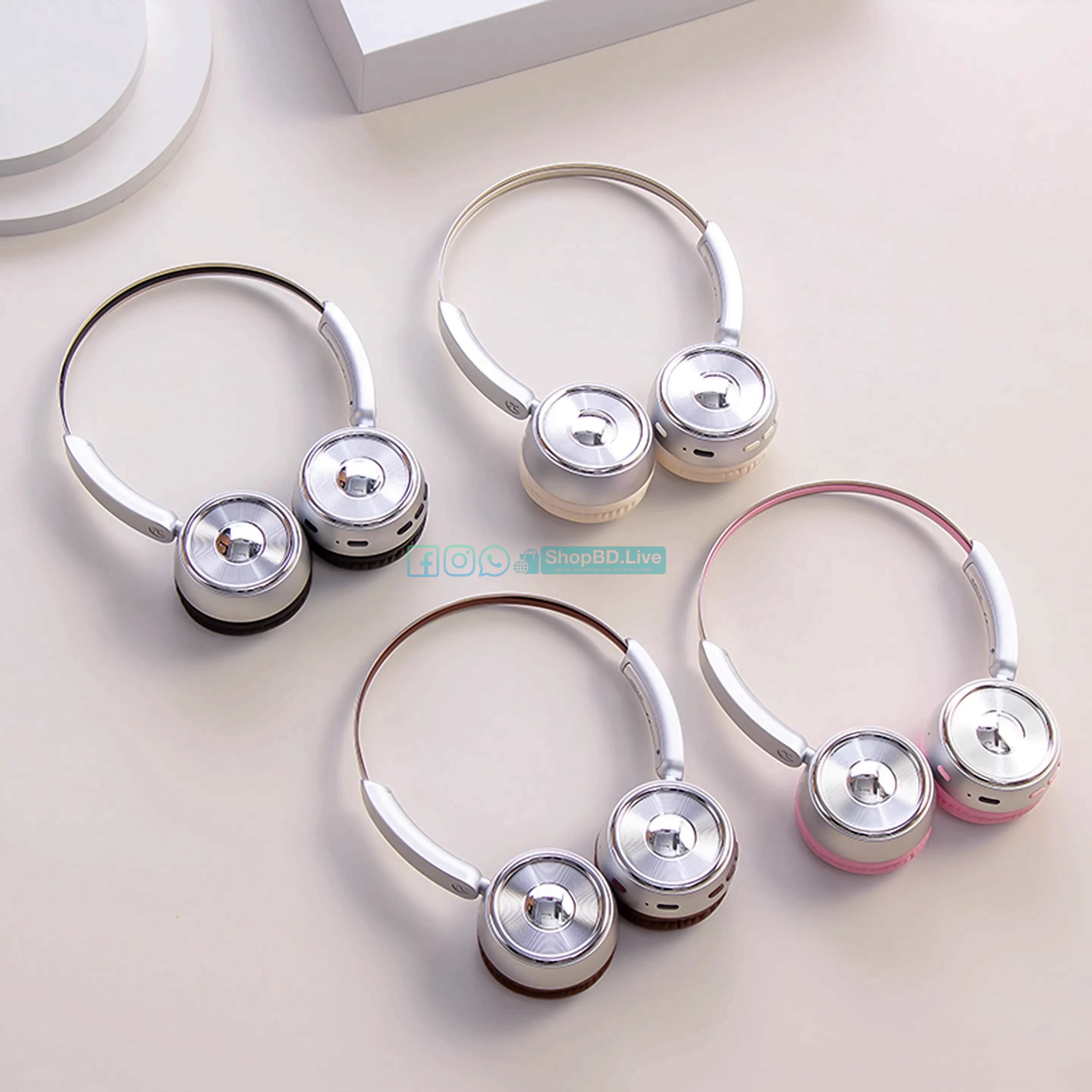Retro Maillard CA-055 Over-Ear Bluetooth Headphones for Women – Neckband Style, Noise Cancellation, Wireless 60H Battery | Price in BD_img_1
