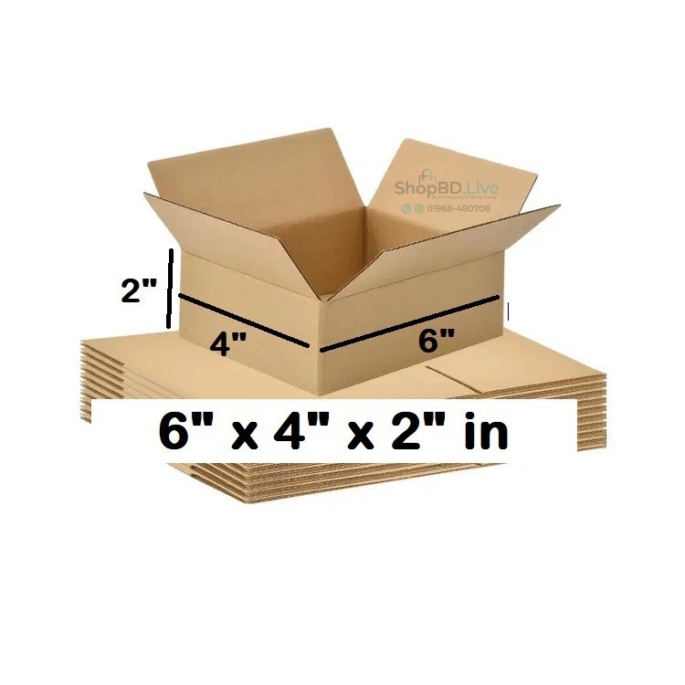 Parcel Carton Box 6 x 4 x 2 Inch | Small Mini Packaging Shipping Box for E-commerce Courier Small Cardboard Shipping Box Mailers 6x4x2 Inch Brown 642 Inch box Packaging Material_img_0