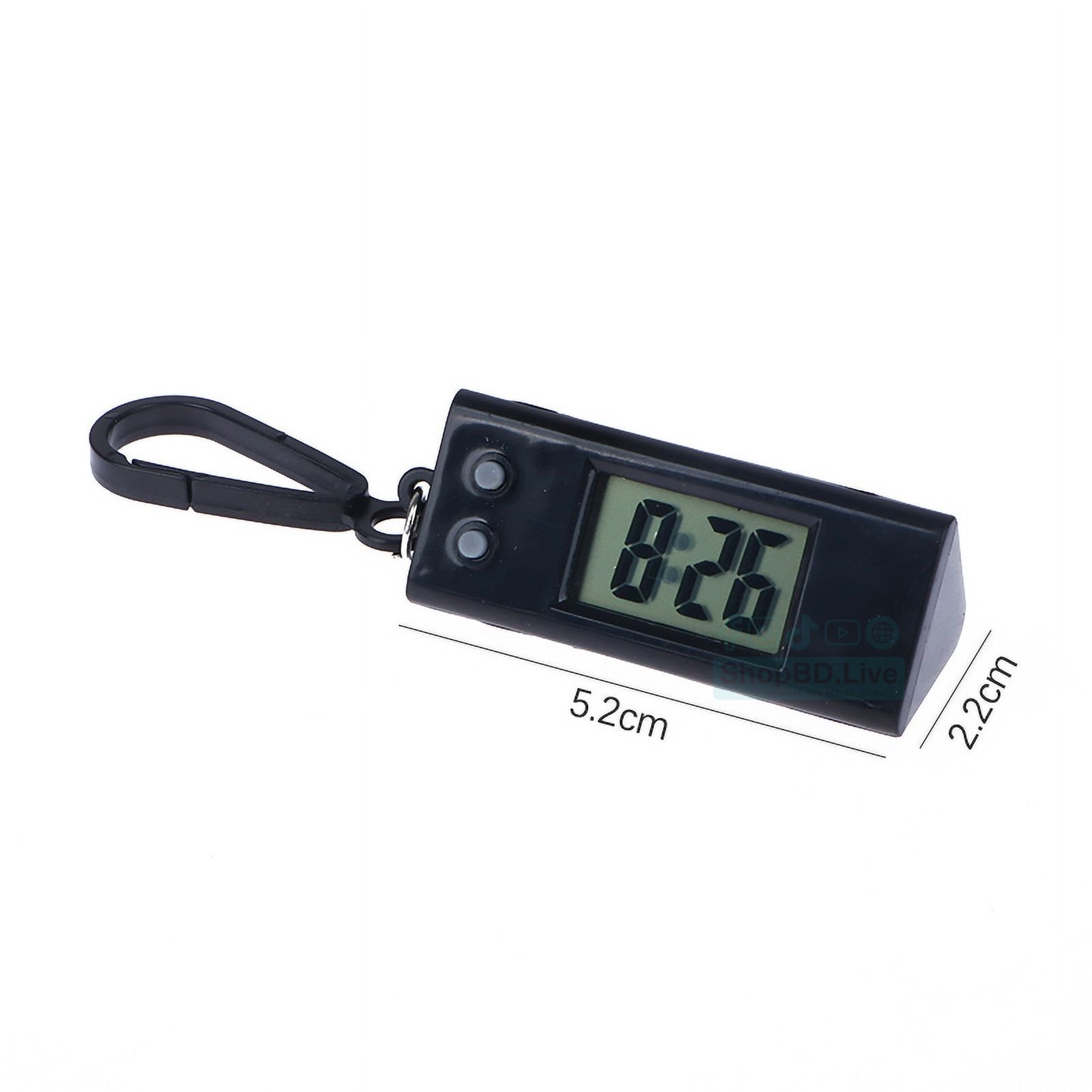 Student Exam Digital Watch Mini LCD Keychain Clock Portable Electronic Time & Date Display Hanging Pocket Watch for Study School Office Small Hanging Watch, Exam Watch, Backpack Buckle Key Timer, Mini Digital Clock, Triangular Rhombus Digital Watch_img_4