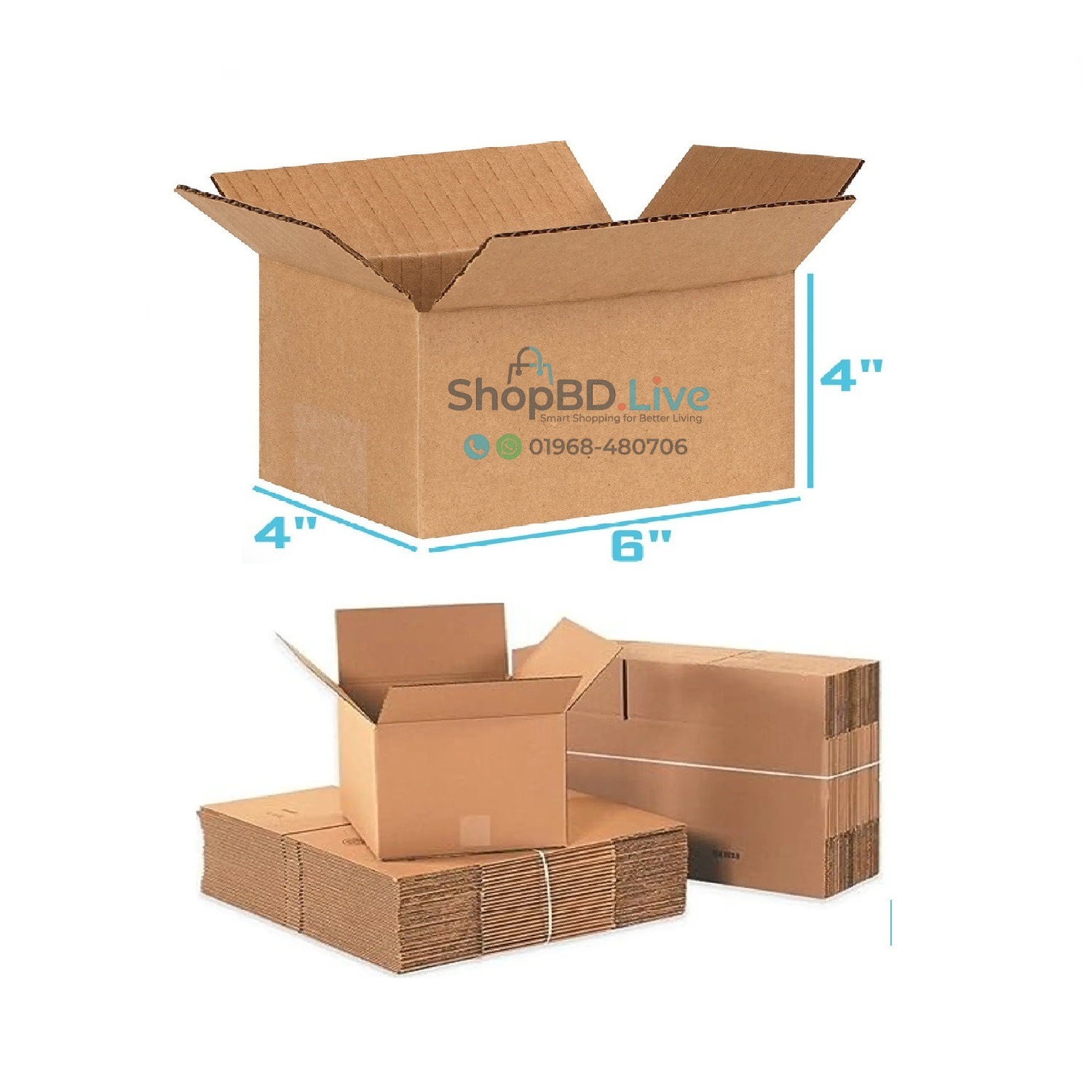 Parcel Carton Box 6 x 4 x 4 Inch | Small Mini Packaging Shipping Box for E-commerce Courier Small Cardboard Shipping Box Mailers 6x4x4 Inch Brown 644 Inch box Packaging Material_img_0