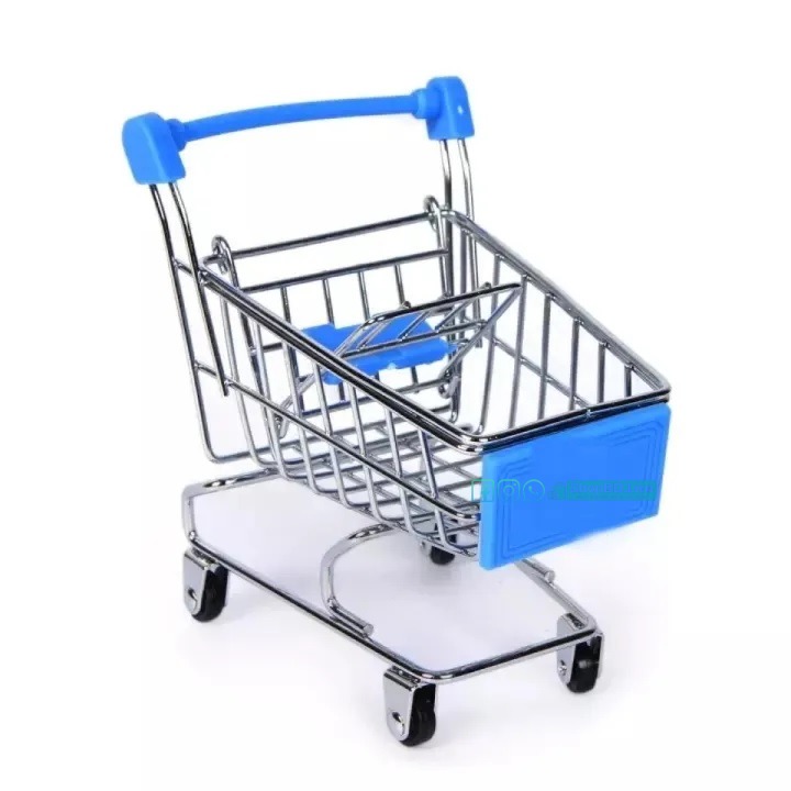 Creative Mini Shopping Cart Trolley Metal Toy Supermarket Simulation Storage Cart for Kids & Desktop Mini Shopping Cart Metal Trolley Desk Organizer Decorative Utility Cart | Price in BD_img_3