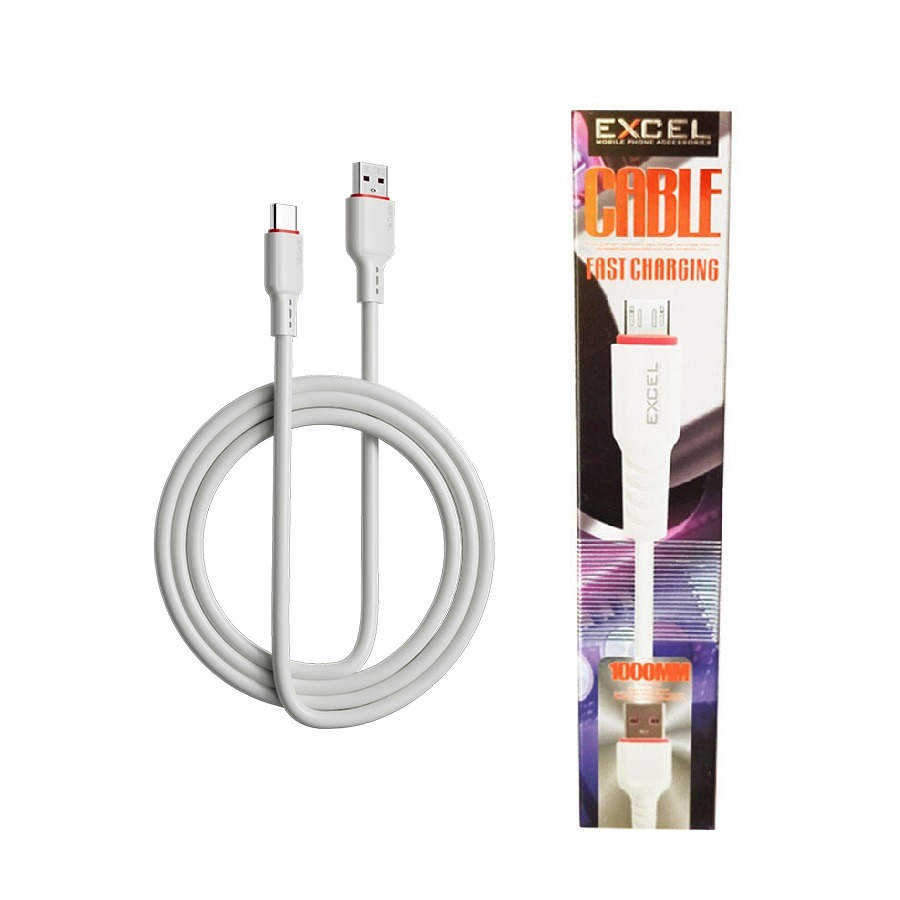 Excel Type C Micro Fast Charging Data Cable - White_img_0