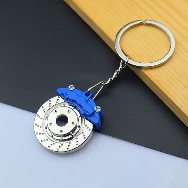 Brake Disc Wheel Keychain - Creative Brake Disc Keychain Brake Functional Metal Keychain Key Ring Yellow Light green Green Blue Black Red | Unique Gift for Car Bike Lovers_img_3