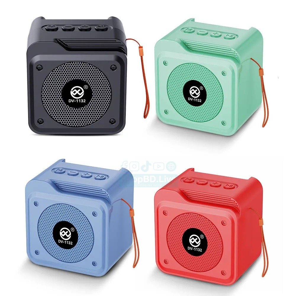 DV-1132 Mini Pure Bass Wireless Bluetooth Speaker Portable USB TF Speaker | Price in BD_img_0