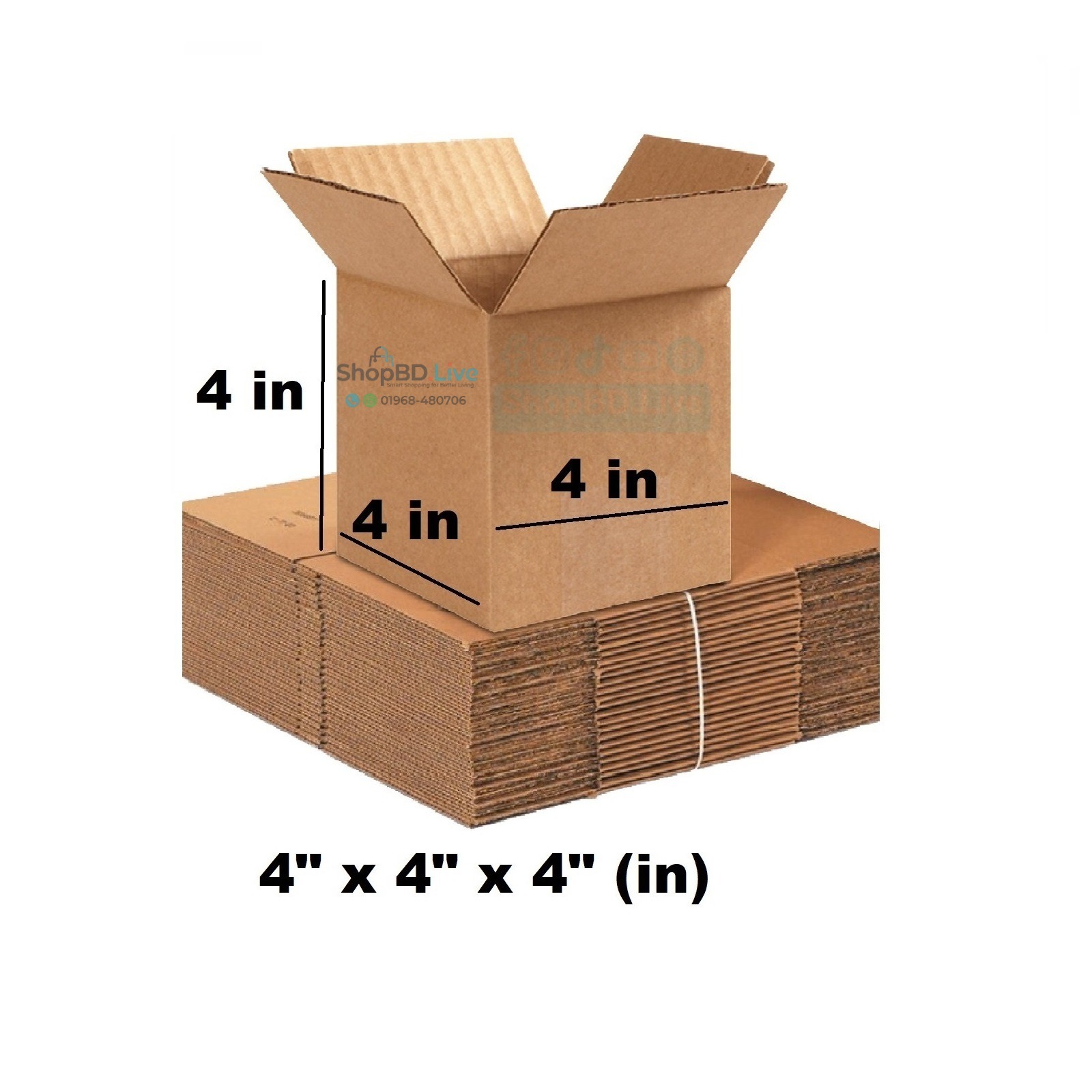 Parcel Carton Box 4 x 4 x 4 Inch | Small Mini Packaging Shipping Box for E-commerce Courier Small Cardboard Shipping Box Mailers 4x4x4 Inch Brown 444 Inch box Packaging Material_img_0