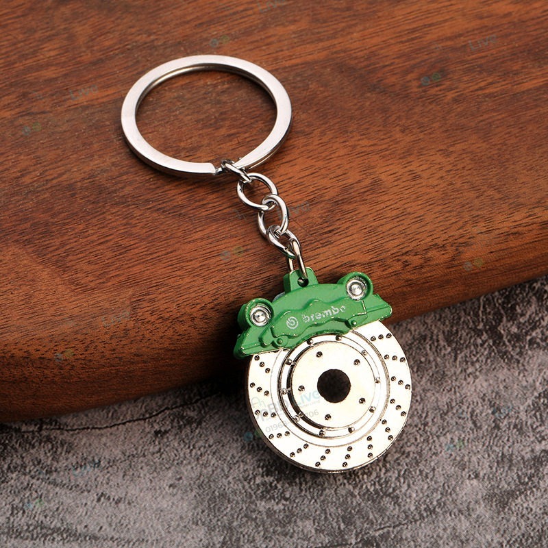 Brake Disc Wheel Keychain - Creative Brake Disc Keychain Brake Functional Metal Keychain Key Ring Yellow Light green Green Blue Black Red | Unique Gift for Car Bike Lovers_img_4