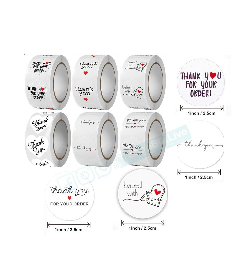 Thank You Stickers 500pcs/Roll Thank You for Your Order Stickers 2.5cm/1.0in Round DlY Decor Label Perfect For Small Business Gift Seal Labels 25mm 500 Post/Roll Wholesale_img_1