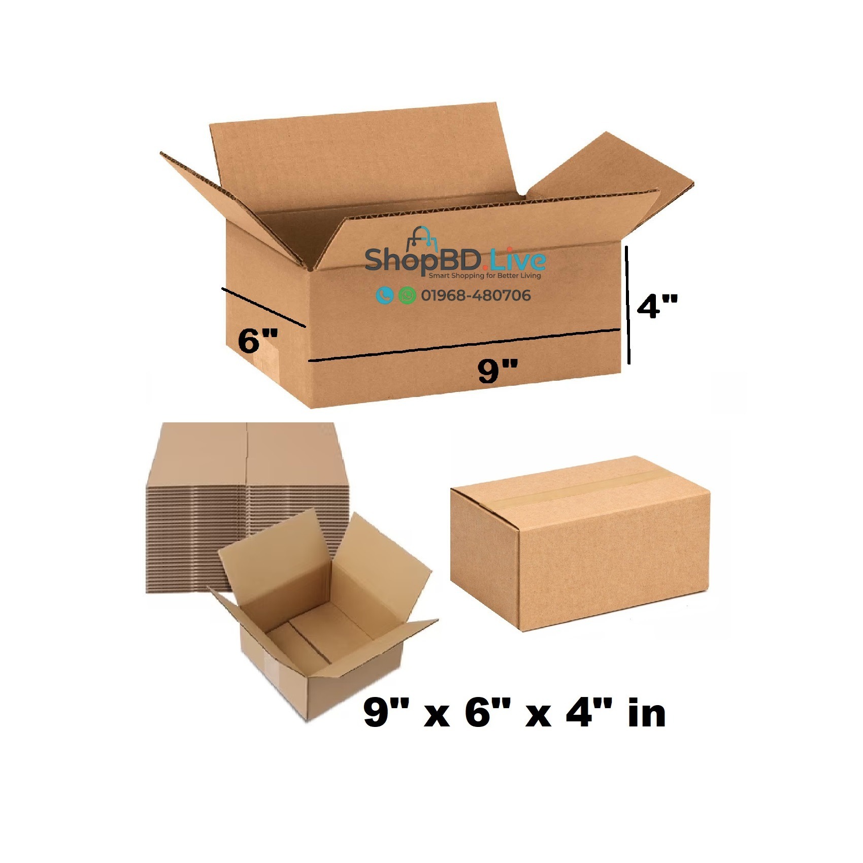 Parcel Carton Box 9 x 6 x 4 Inch | Small Mini Packaging Shipping Box for E-commerce Courier Small Cardboard Shipping Box Mailers 9x6x4 Inch Brown 964 Inch box Packaging Material_img_0