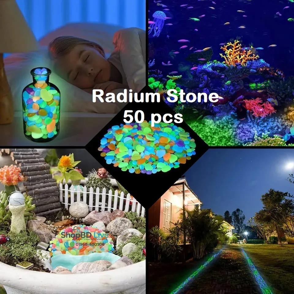 50 Pcs Glow in the Dark Pebbles Colorful Luminous Radium Stones Glowing Plastic Stones Decorative Glow Stones for Garden Aquarium Home Party Decoration_img_0