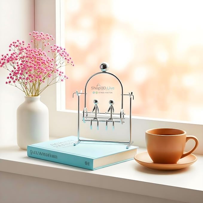 Double Swing Iron Man Balancing ornaments fun decompression Toys Festival gifts MagicTech Steel Tumbler Kinetic Art Decompressive Science Psychology Home Office Desk Decor_img_4