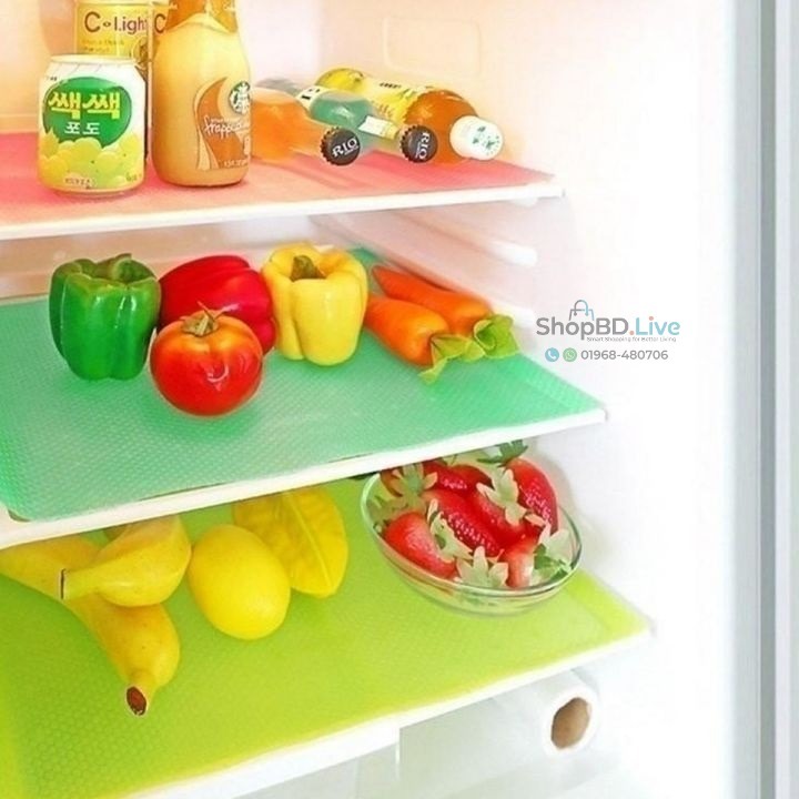 4Pcs Fridge Shelf Mat Set 45×30cm Washable Antifouling Refrigerator Pads_img_1