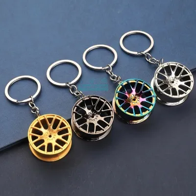 Metal Car Wheel keychain hub Functional Metal Keychain Key Ring Unique Gift for Car Bike Lovers_img_0