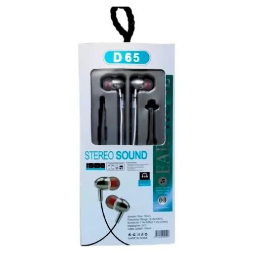 D 65 Stereo Sound In-Ear Wired Earphones D65_img_0