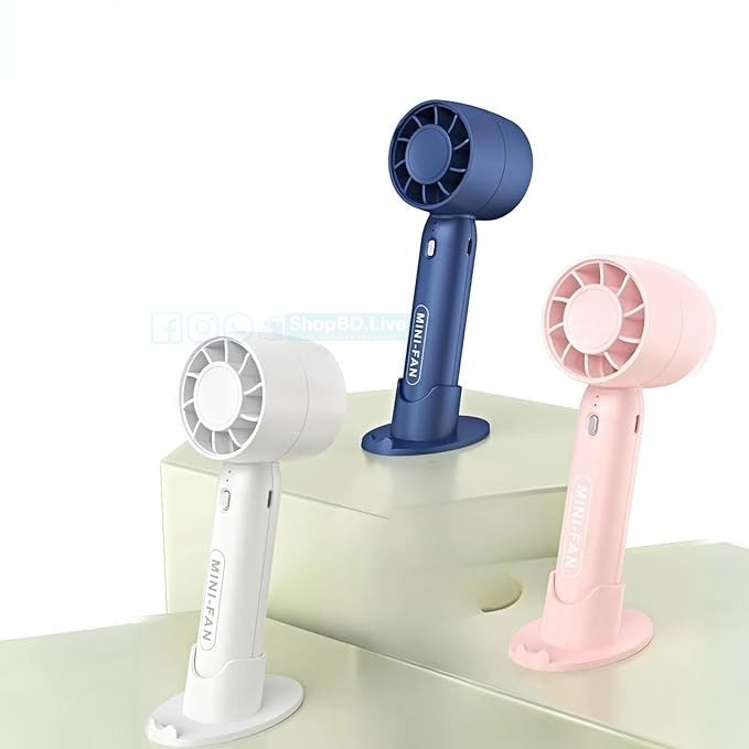 Portable Mini Handheld Fan T10 – USB Rechargeable, 2200mAh Battery, 3 Speed, Mobile Stand | Large Airflow | Price in BD_img_0