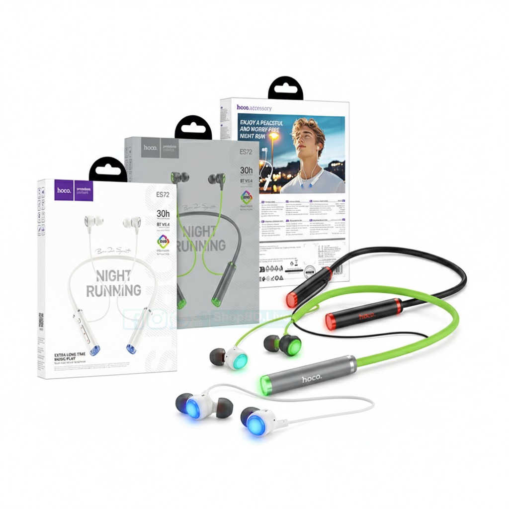 Hoco ES72 Sport Bluetooth Neckband V5.4 RGB Long Battery | Price in BD_img_0