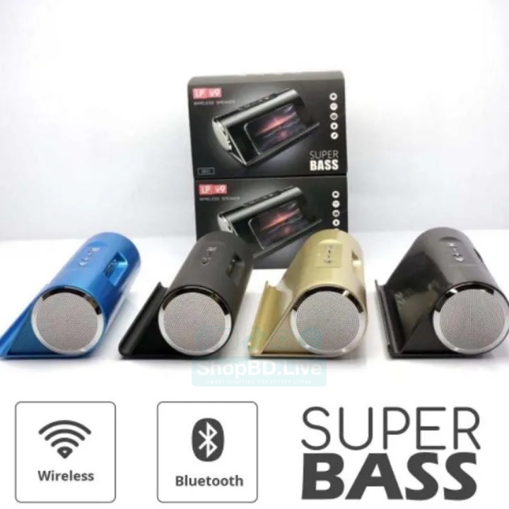 LP V9A Wireless Bluetooth Portable Speaker Super Bass with Phone Stand | Price in BD_img_2