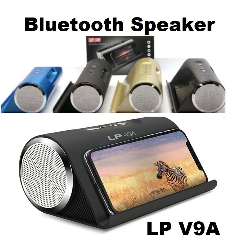 LP V9A Wireless Bluetooth Portable Speaker Super Bass with Phone Stand | Price in BD_img_1