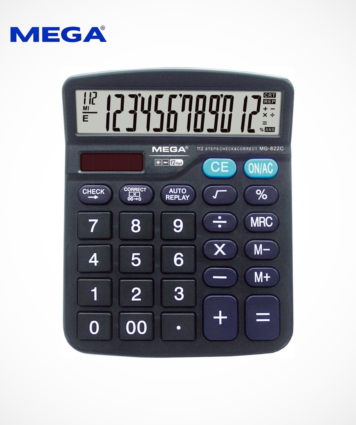 MG-822C Mega 12 Digit Desktop Calculator Dual Power (Solar + Battery) Electronic Calculator | Price in BD_img_0