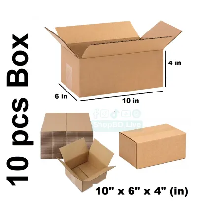 Packaging Meterial - 10 Pcs Die Cut Carton Small Mini Box Size: 10" × 6" × 4" inch Carton Box 10 × 6 × 4 inch_img_0