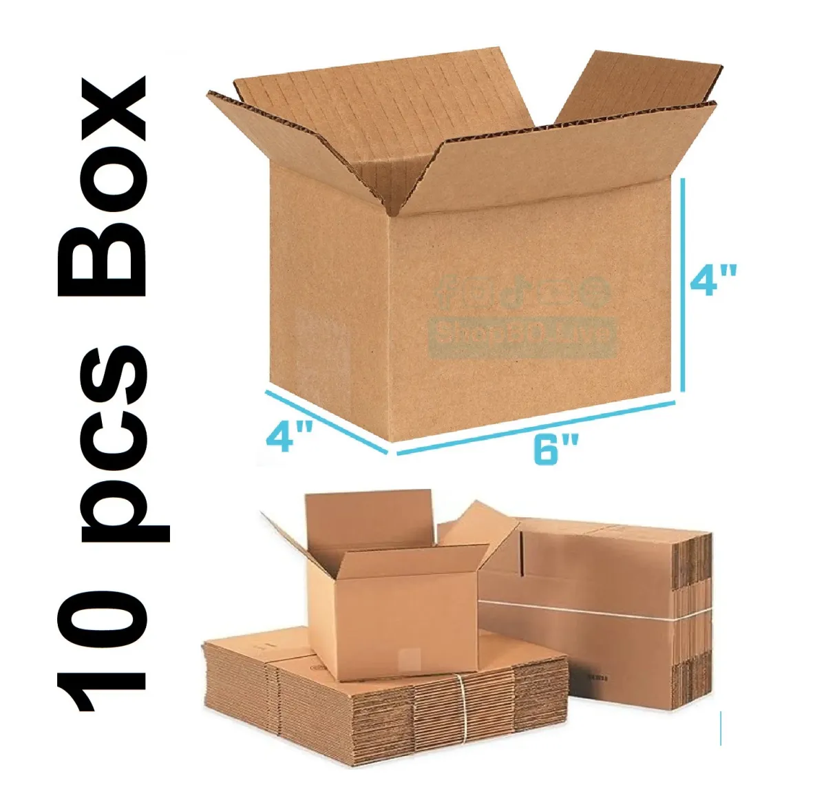 Packaging Material - 10 Pcs Die Cut Carton Small Mini Box Size: 6" × 4" × 4" inch Carton Box 6 × 4 × 4 inch