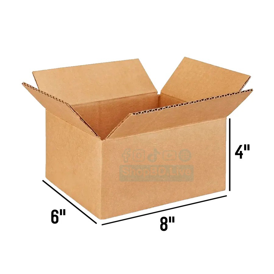 5 Pcs Parcel Carton Box 8 x 6 x 4 Inch | Small Mini Packaging Shipping Box for E-commerce Courier Small Cardboard Shipping Box Mailers 8x6x4 Inch Brown 864 Inch box Packaging Material_img_1