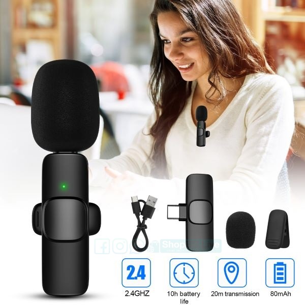 K8 Wireless Lavalier Microphone Type-C – Plug & Play Clip Mic for Android Vlogging, Interview & YouTube | Price in BD_img_0