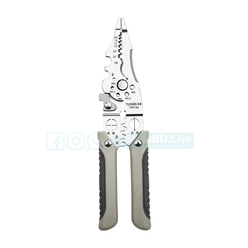 Multifunctional Wire Stripper Crimper Cable Cutter Pliers – Electric Wire Cutting, Stripping & Crimping Tool Scissors_img_3