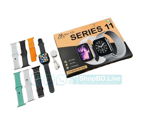 Max125 Series 11 7-in-1 Smart Watch with Bluetooth Calling & 7 Straps for Men | Price in BD_img_3