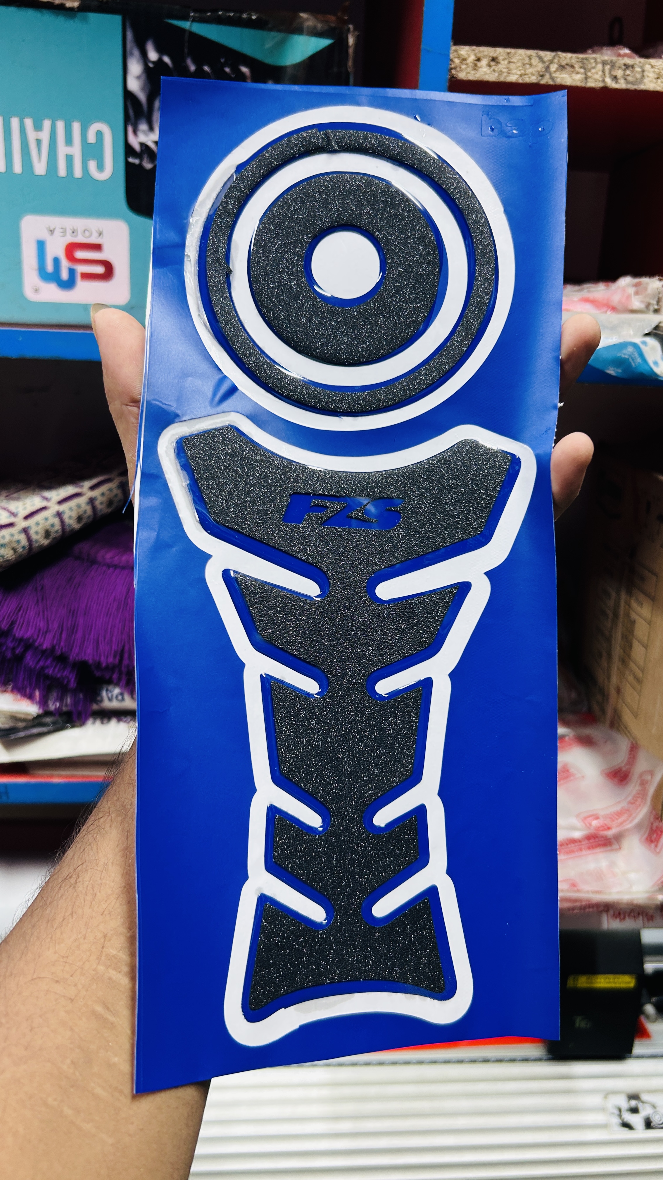 Premiun Tanky Sticker (Blue) For Yamaha Fzs All Model