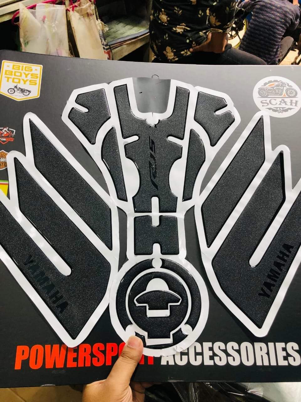 Premium Full Tanky Pad Set Sticker (Black) For R15 All Model