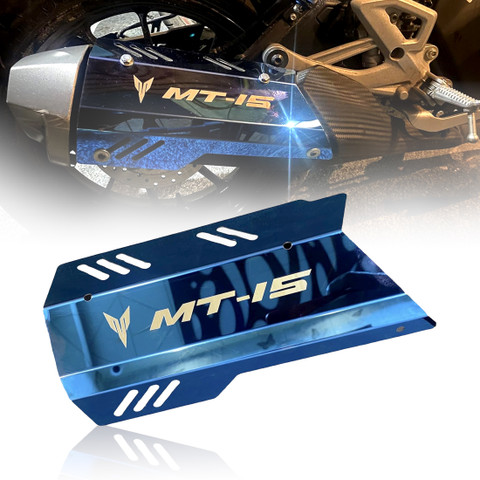 Premium CNC Silencer Cover (Blue) For Yamaha MT-15_img_0