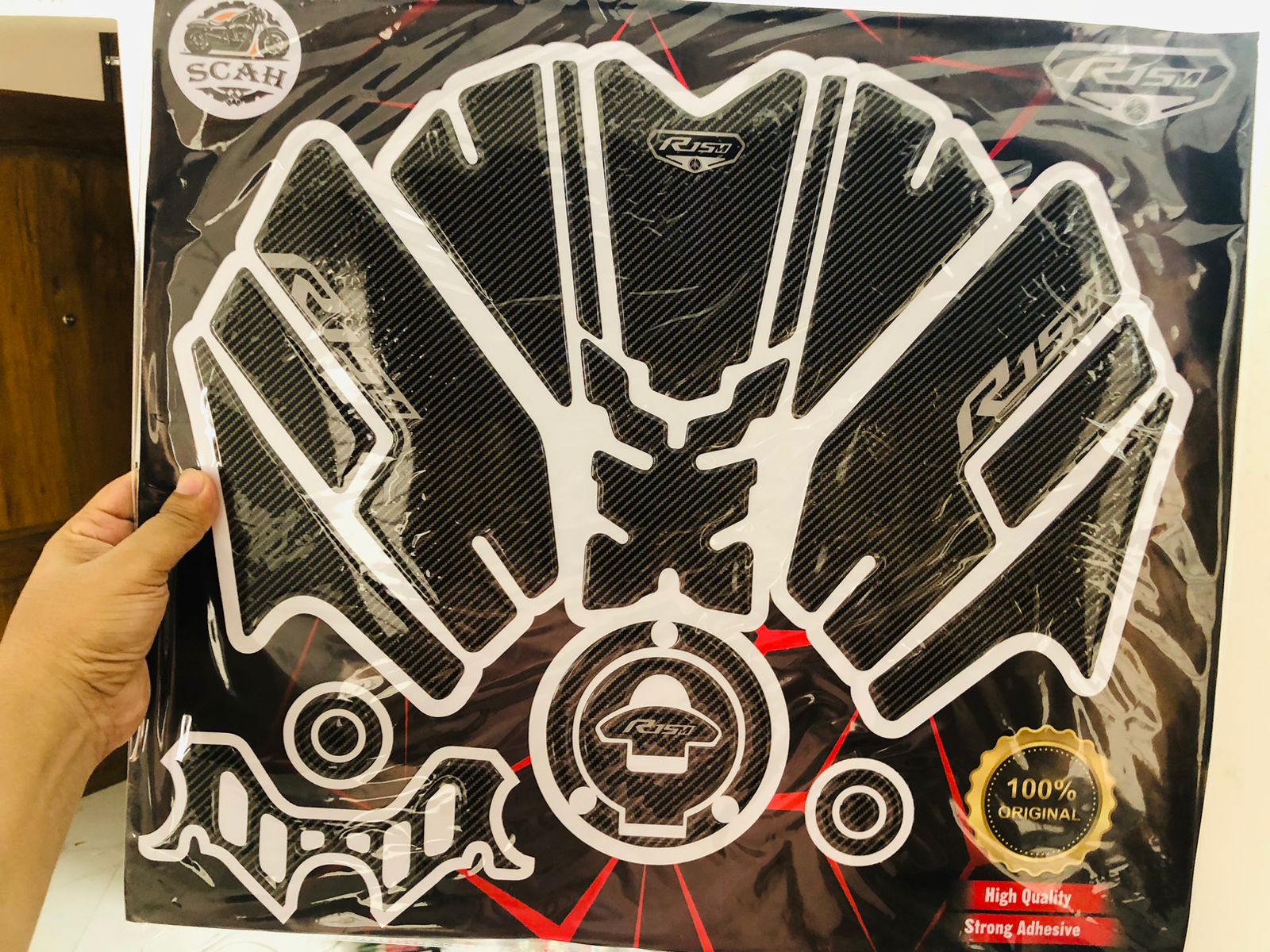 Premium Full Tank Pad Set Sticker (Black) For R15 M & V4
