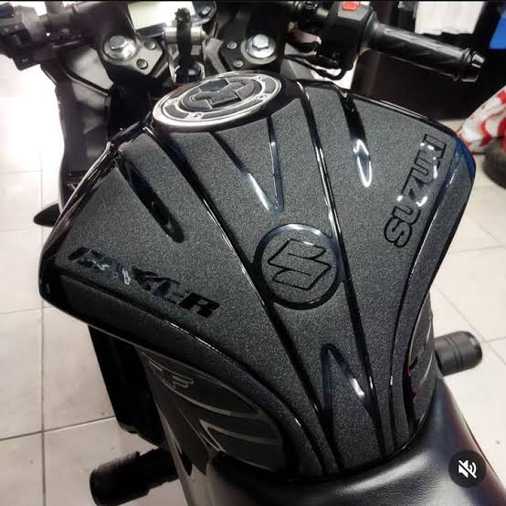 Premium Full Tanky Pad Set Sticker (Black) For Gixxer Fi & Fi Abs