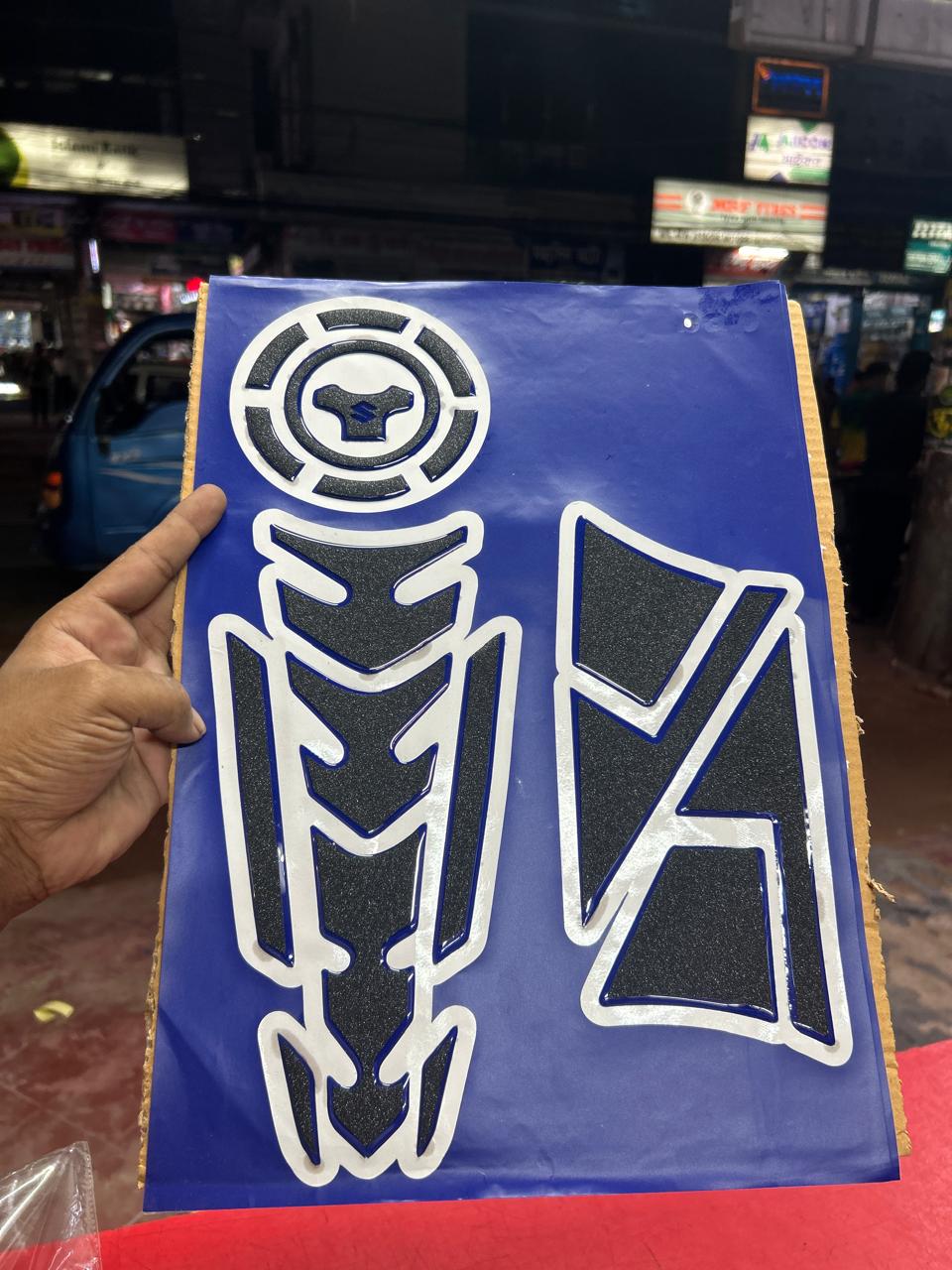 Premium Tank Pad Sticker (Blue) For Gixxer Monoton