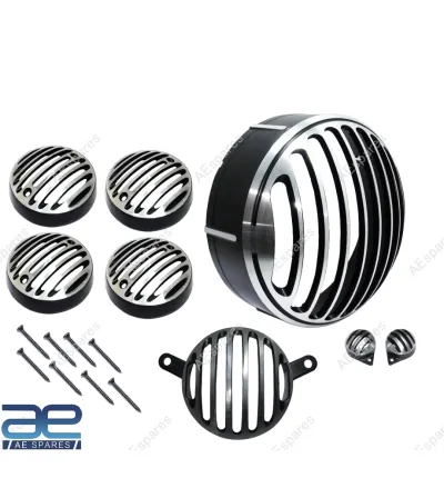 Premium Dimond Cut Headlight Grill For Royal Enfield Hunter 350_img_0