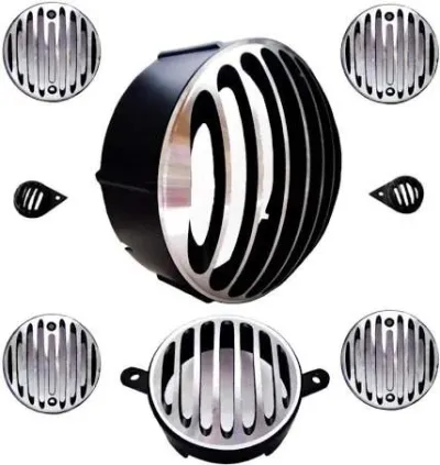 Premium Dimond Cut Headlight Grill For Royal Enfield Bullet 350_img_0
