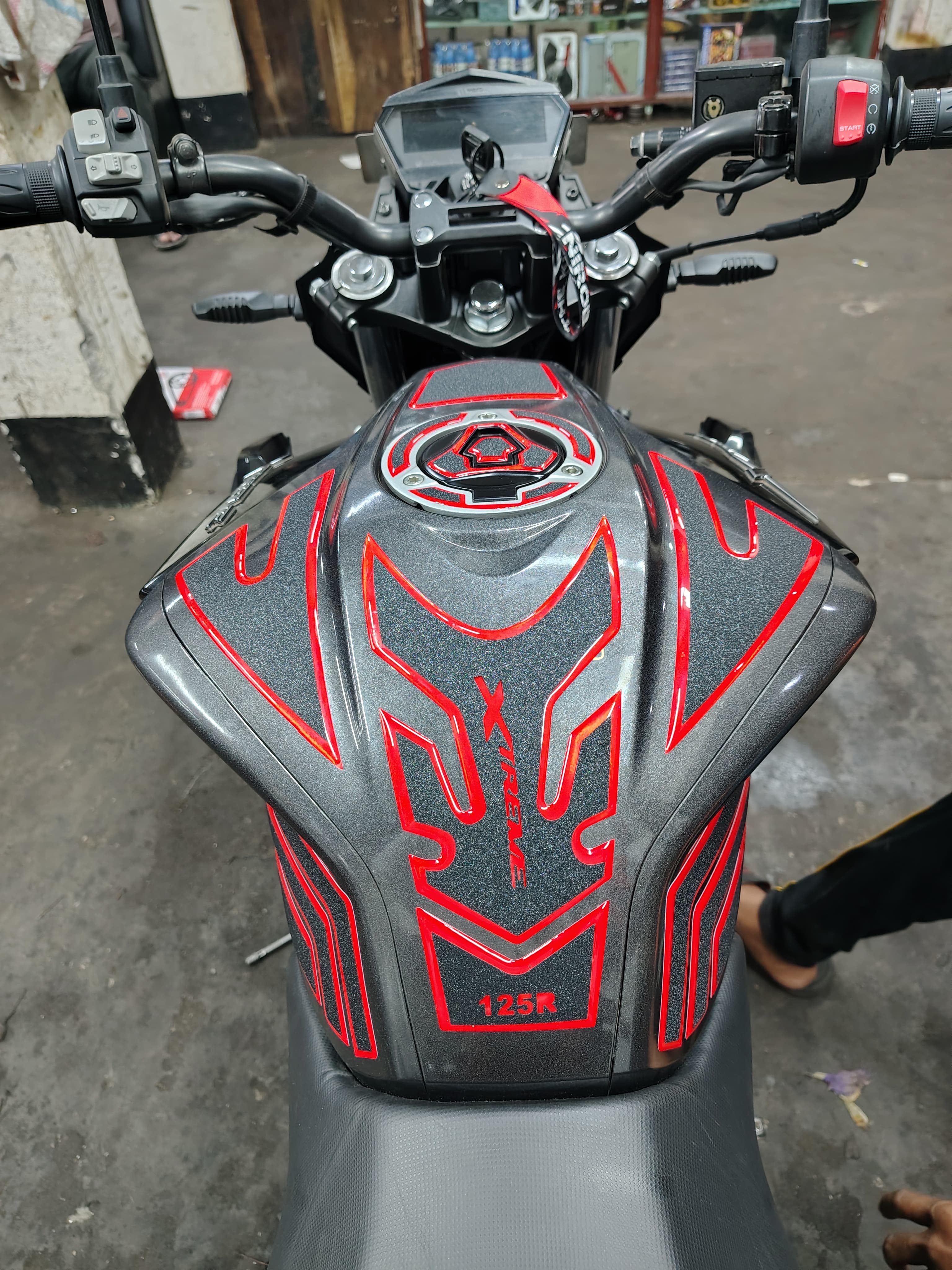 Premium Full Tank Pad Sticker (Red) For Xtream 125R