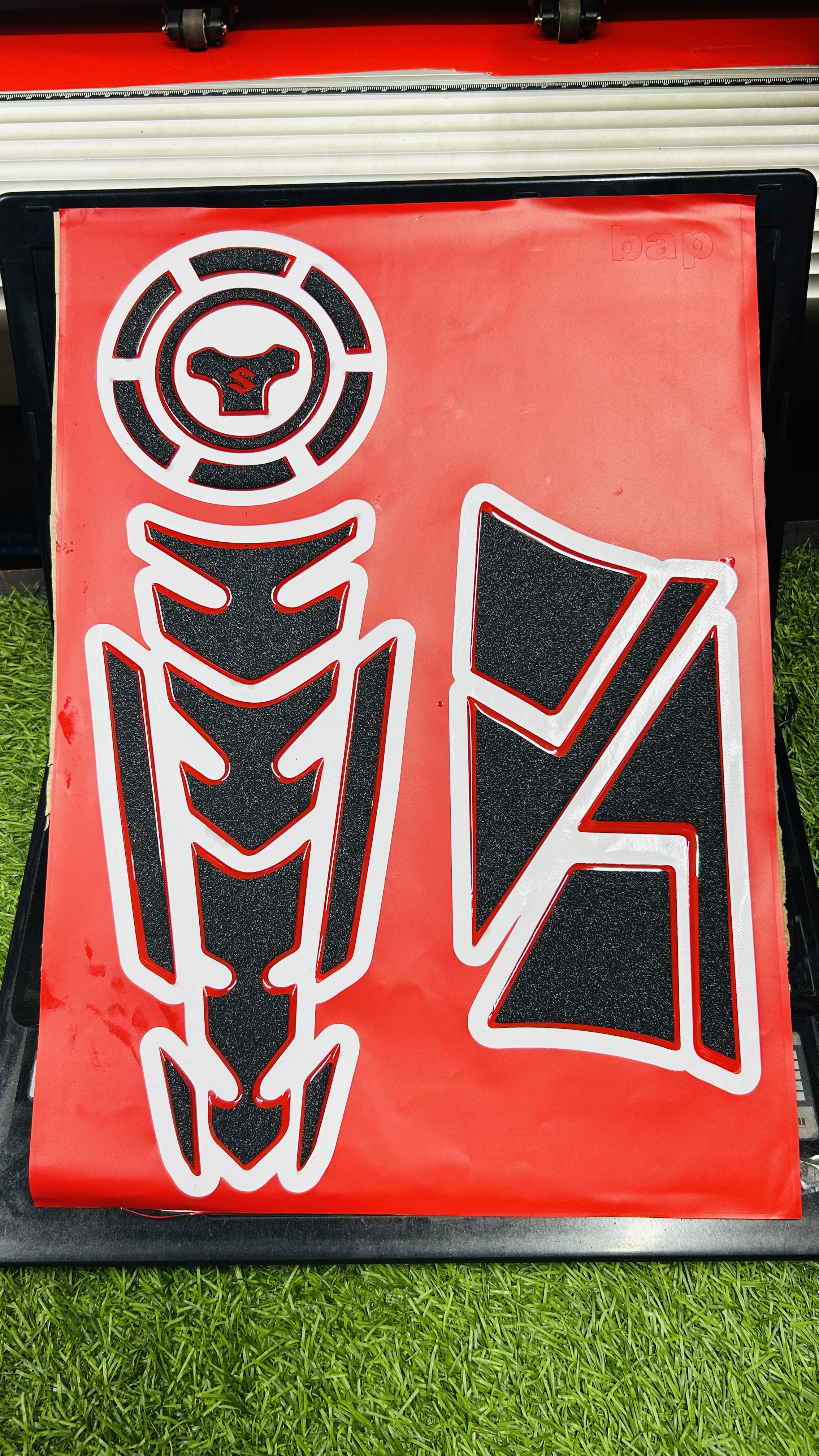 Premium Full Tanky Sticker (Red) For Gixxer Monoton